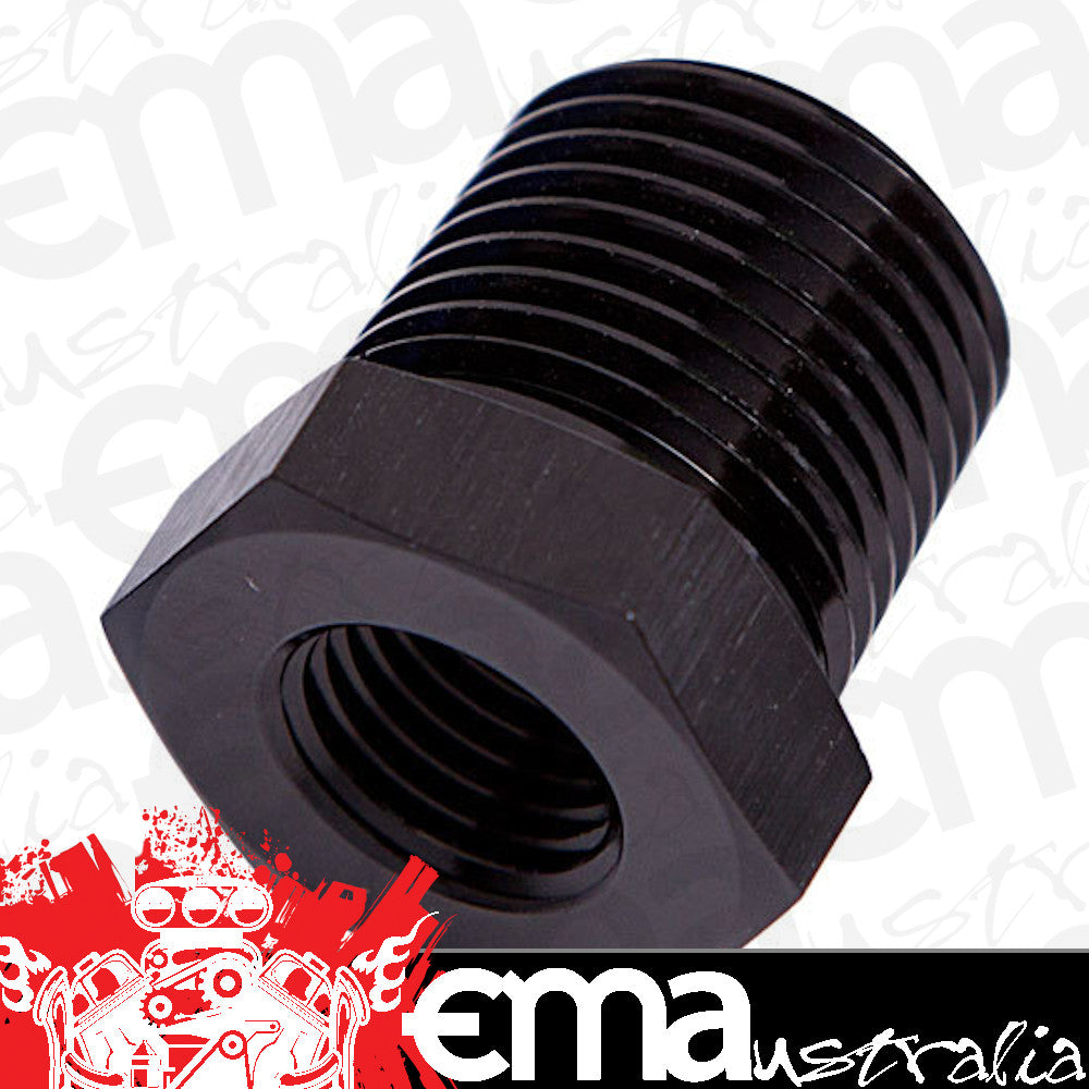 Aeroflow AF912-16-06BLK NPT Pipe Reducer Black 1" NPT Male 3/8" NPT Female