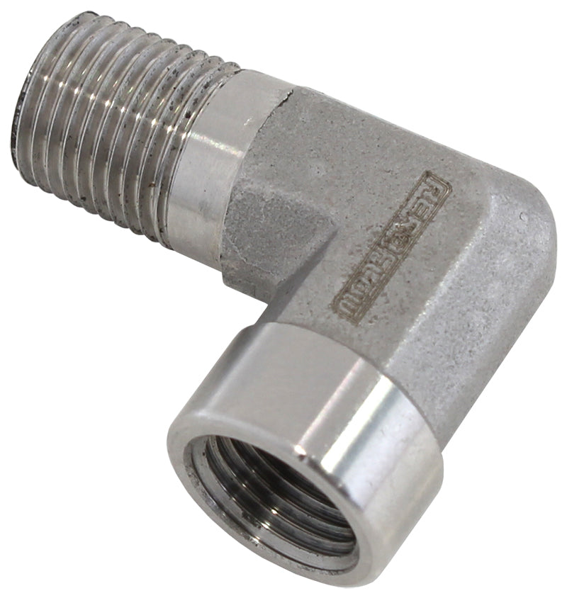 Aeroflow AF914-02SS 90 Deg Female - Male Elbow 1/8NPT Stainless Steel