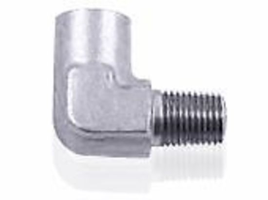 Aeroflow AF914-20S 90 Deg Female to Male 1-1/4" NPT Silver