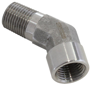 Aeroflow AF915-02SS 45 Deg Female - Male Elbow 1/8NPT Stainless Steel
