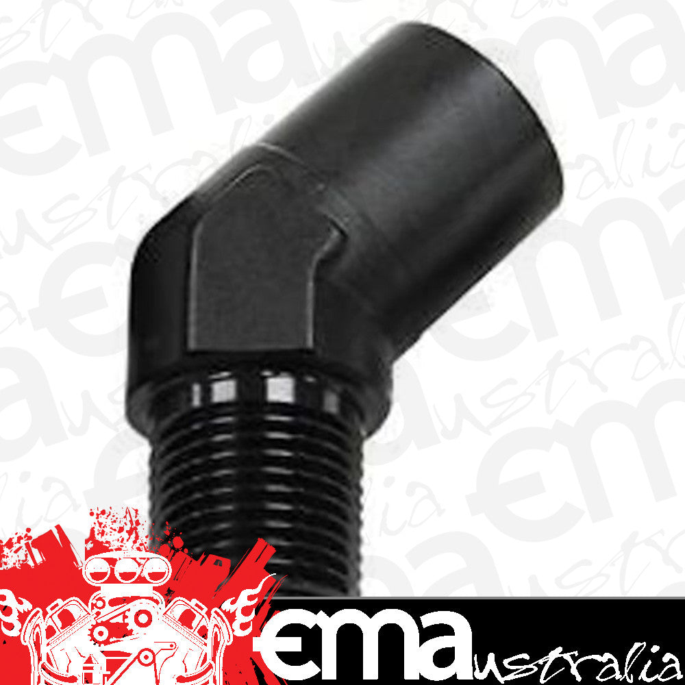 Aeroflow AF915-16BLK 45 Deg Female to Male 1" NPT Black