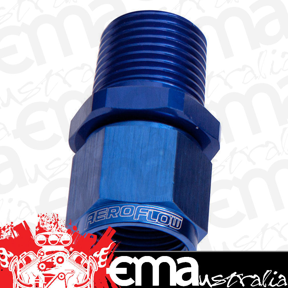 Aeroflow Performance Products AF916-04-04 1/4" NPT to -4AN Female Nut Blue Straight Swivel Nut