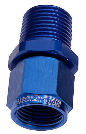 Aeroflow AF916-06-04 1/4" NPT to -6AN Female Nut Blue Straight Swivel Nut
