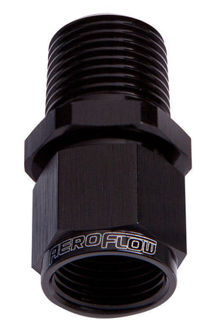 Aeroflow AF916-06-06BLK 3/8" NPT to -6AN Female Nut Black Straight Swivel Nut