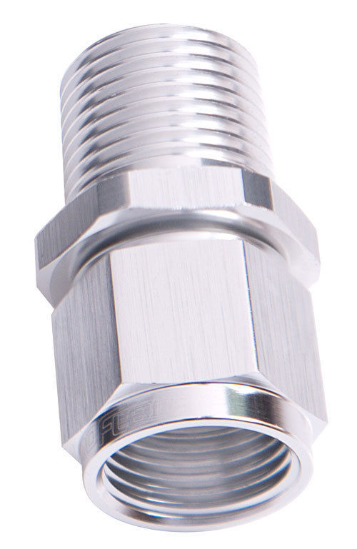 Aeroflow AF916-10-06S 3/8" NPT to -10AN Female Nut Silver Straight Swivel Nut