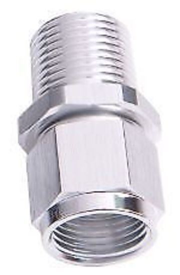 Aeroflow AF916-10-08S 1/2" NPT to -10AN Female Nut Silver Straight Swivel Nut