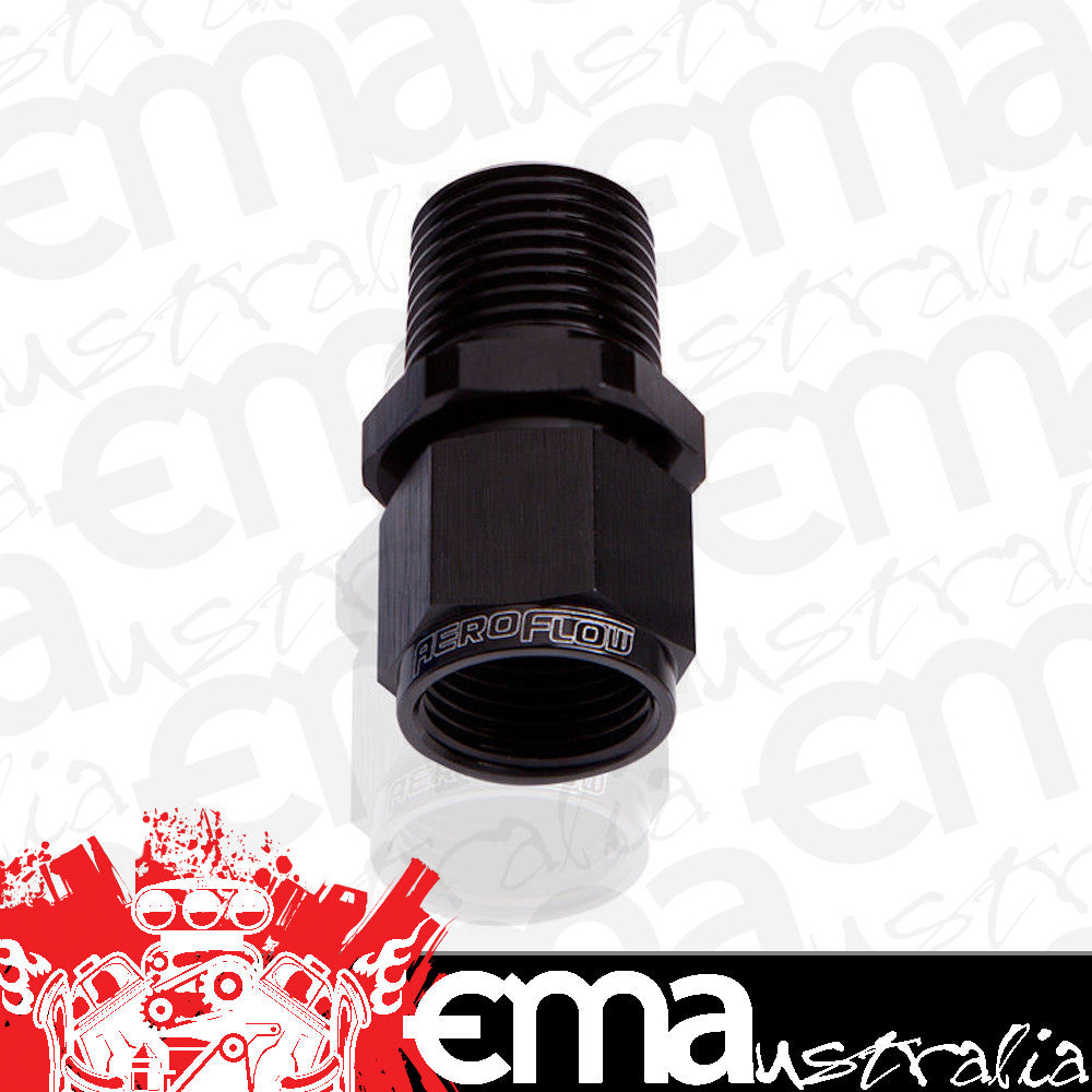 Aeroflow Performance Products AF916-12-08BLK 1/2" NPT to -12AN Female Nut Black Straight Swivel Nut