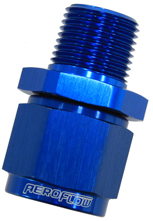Aeroflow AF916-12-12 3/4" NPT to -12AN Female Nut Blue Straight Swivel Nut