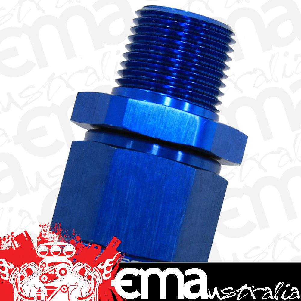 Aeroflow AF916-12-12 3/4" NPT to -12AN Female Nut Blue Straight Swivel Nut