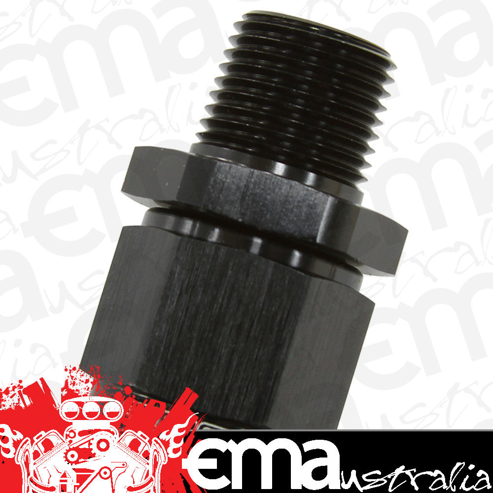 Aeroflow AF916-12-12BLK 3/4" NPT to -12AN Female Nut Black Straight Swivel Nut