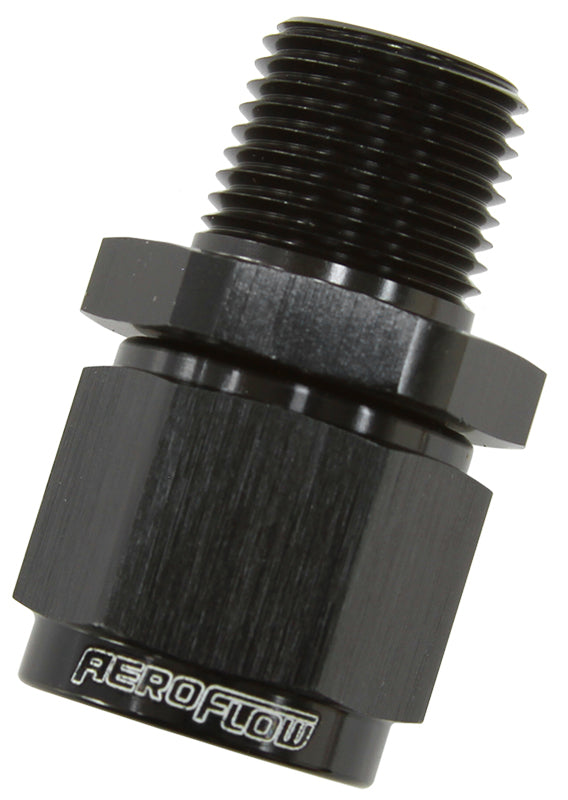 Aeroflow AF916-12-12BLK 3/4" NPT to -12AN Female Nut Black Straight Swivel Nut