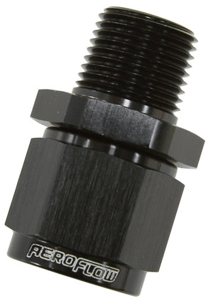 Aeroflow AF916-12-12BLK 3/4" NPT to -12AN Female Nut Black Straight Swivel Nut