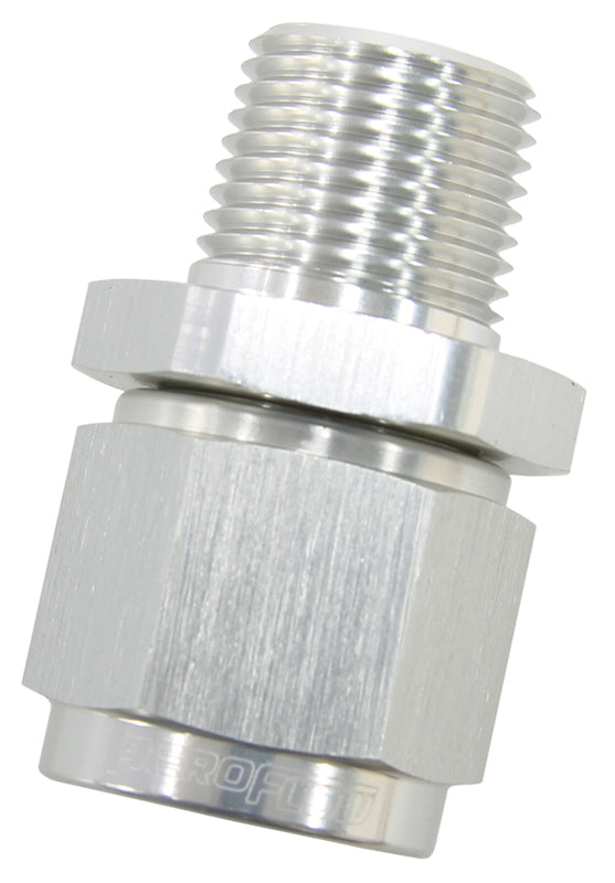 Aeroflow AF916-12-12S 3/4" NPT to -12AN Female Nut Silver Straight Swivel Nut