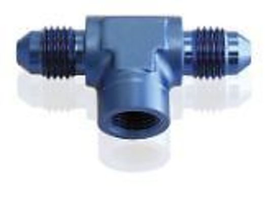 Aeroflow AF918-03-02 -3AN Male Tee with 1/8 On Sideblue Female 1/8" NPT On Side