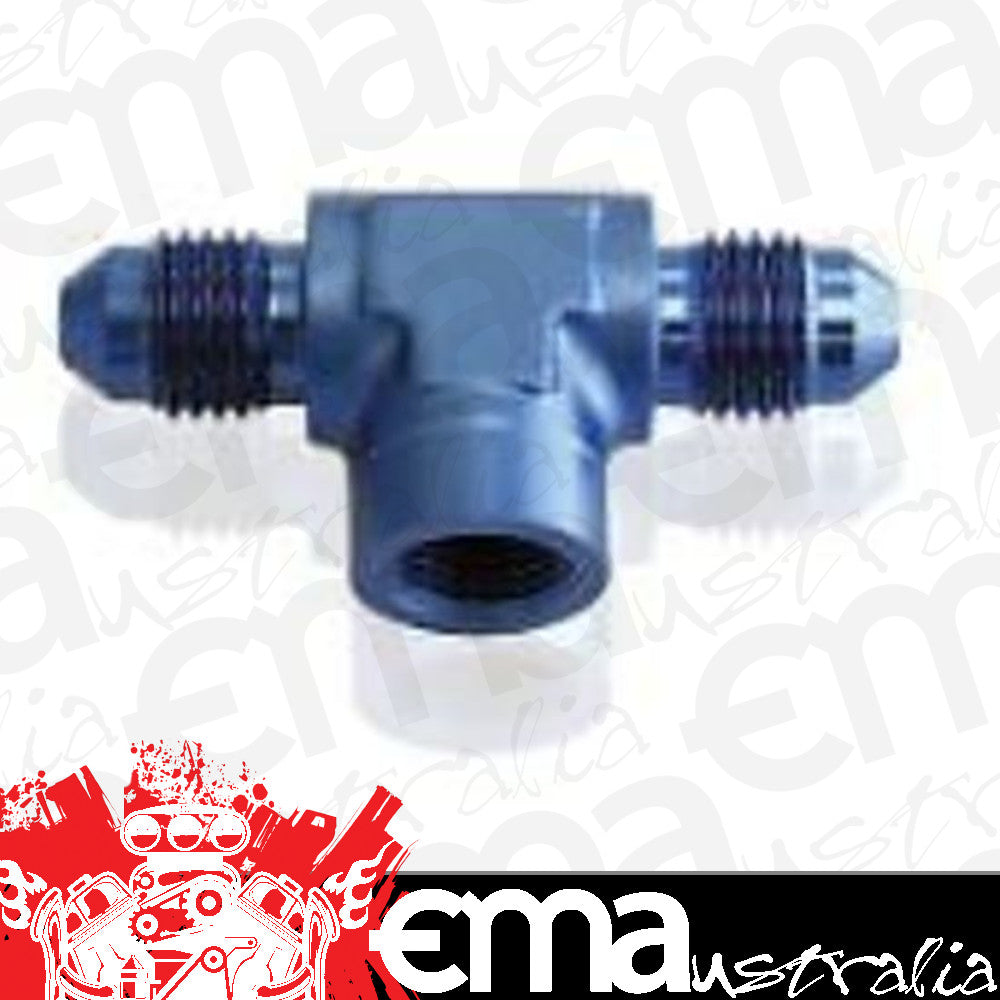 Aeroflow AF918-03-02 -3AN Male Tee with 1/8 On Sideblue Female 1/8" NPT On Side