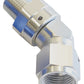 45Ã¸ NPT Swivel to Male AN Flare Adapter 3/8" to -10AN (Silver Finish) (AF919-10-06S)