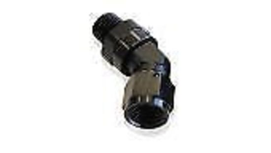 Aeroflow AF919-10-08BLK 45 Deg 1/2 NPT to -10AN Femaleblack Full Swivel Fitting