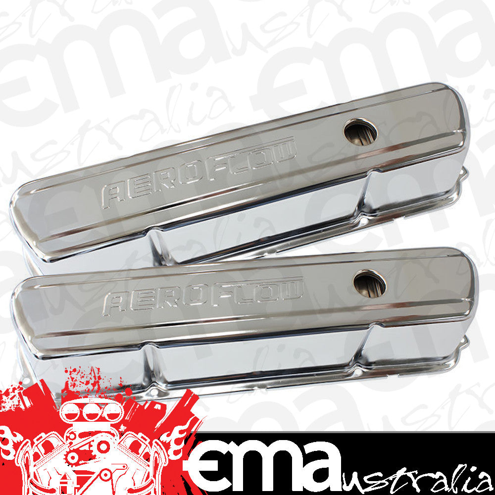 Aeroflow AF1821-5004 Holden 253-308 Valve Cover Chrome with Aeroflow Logo