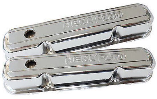 Aeroflow AF1821-5006 Chrysler S/B Valve Cover Chrome with Aeroflow Logo