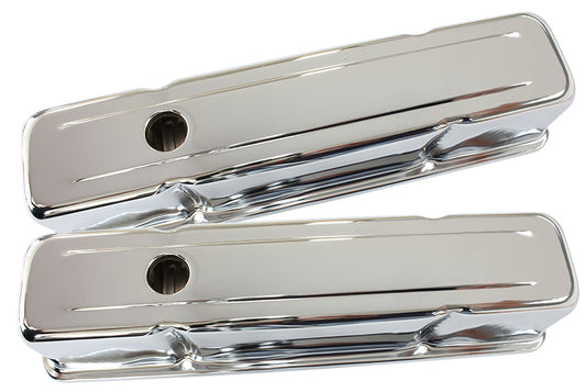 Aeroflow Performance Products AF1821-5050 Chev 283-350 SBC Valve Cover Tall Chrome without Logo