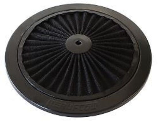 Aeroflow AF2251-0901 9" Black Full Flow Top Plate Black Cotton Hi Flow & Filtrat