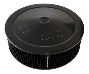 Aeroflow AF2251-1235 14" x 4" Air Cleaner Assembly 7-5/16" Flatbase Black Cotton