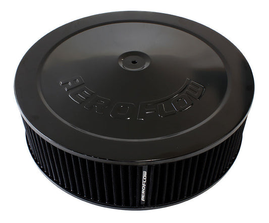 Aeroflow AF2251-1290 14" x 4" Air Cleaner Assembly 5-1/8" Dropbase Black Cotton