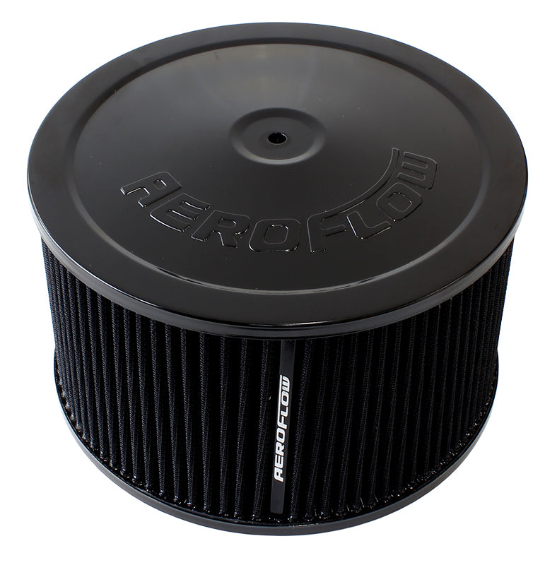 Aeroflow AF2251-1366 9" x 5" Air Cleaner Assembly 7-5/16" Neck Black Lid Cotton
