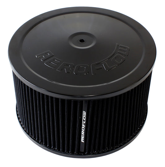 Aeroflow AF2251-1366 9" x 5" Air Cleaner Assembly 7-5/16" Neck Black Lid Cotton