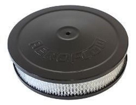 Aeroflow AF2256-1280 14" x 3" Air Cleaner Assembly 5-1/8" Dropbase Black Paper