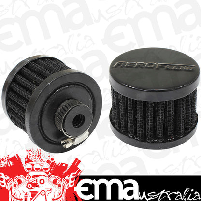 Aeroflow AF2271-1320 3/8" Universal Clamp On Filter 2" O.D 1-1/2" H Black Top