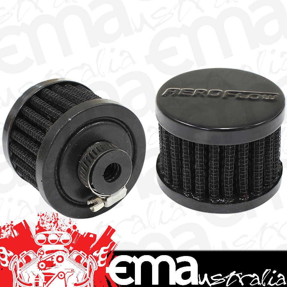 Aeroflow AF2271-1320 3/8" Universal Clamp On Filter 2" O.D 1-1/2" H Black Top