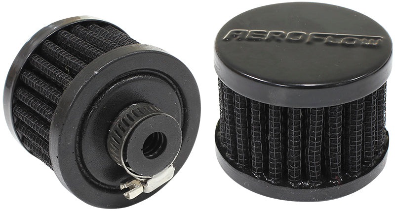 Aeroflow AF2271-1320 3/8" Universal Clamp On Filter 2" O.D 1-1/2" H Black Top