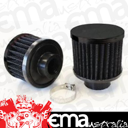 Aeroflow Performance Products AF2271-1330 1/2" Universal Clamp On Filter 2" O.D 1-1/2" H Black Top