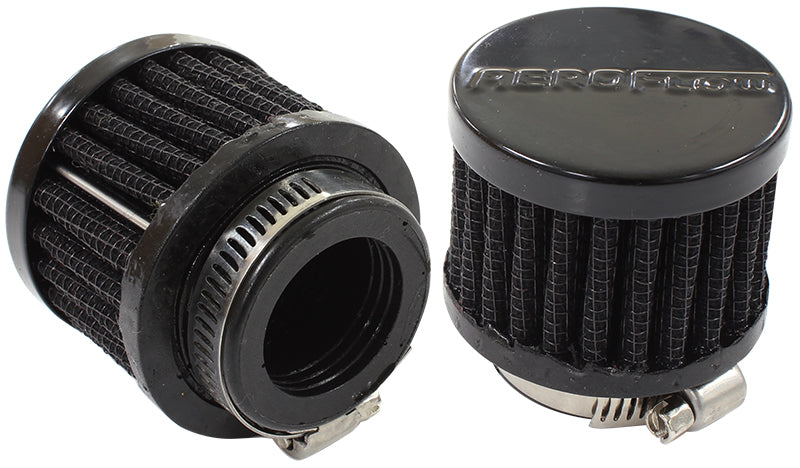 Aeroflow AF2271-1370 1" Universal Clamp On Filter 2" O.D 1-1/2" H Black Top