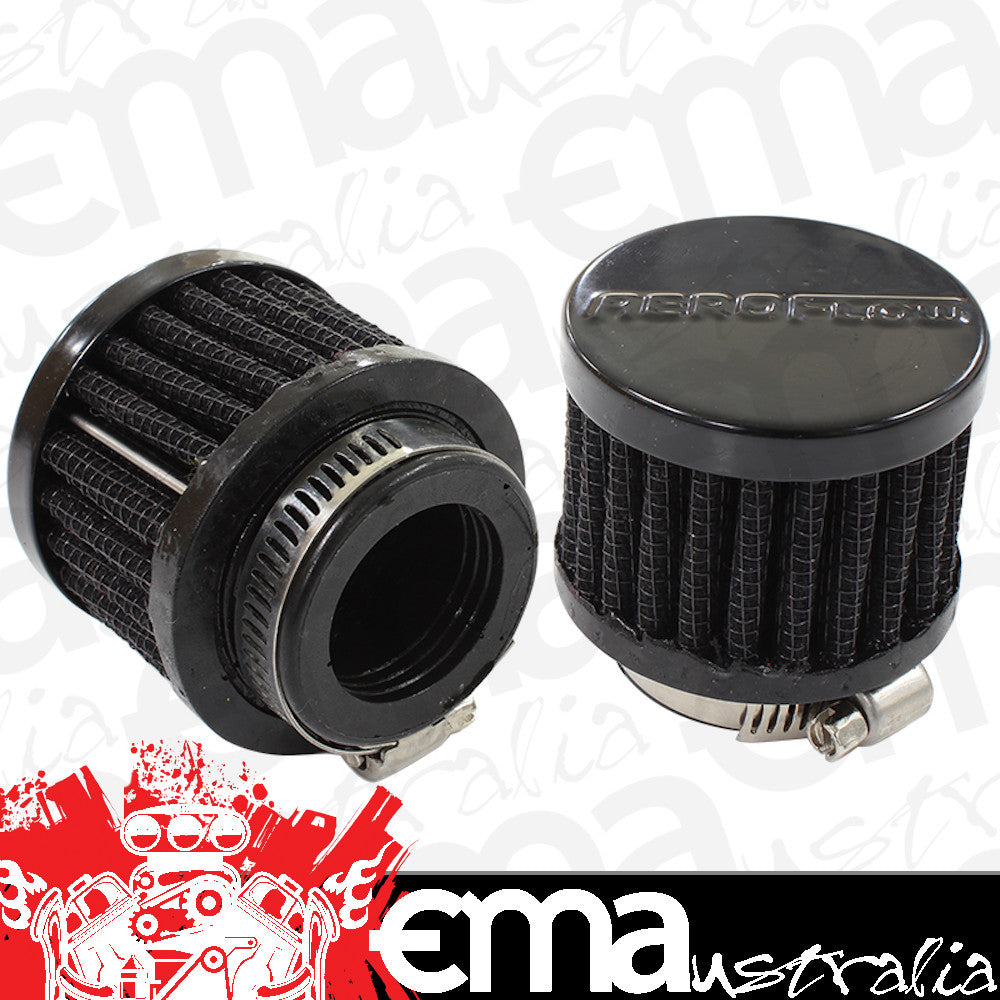 Aeroflow AF2271-1370 1" Universal Clamp On Filter 2" O.D 1-1/2" H Black Top