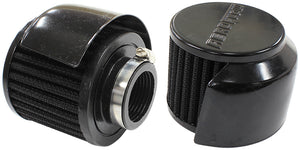 Aeroflow AF2271-1513 1-3/8" Breath Filter W/ Shield3" O.D 2-1/2" H Black Top