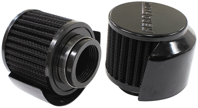 Aeroflow AF2271-1514 1-1/2" Breath Filter W/ Shield3" O.D 2-1/2" H Black Top