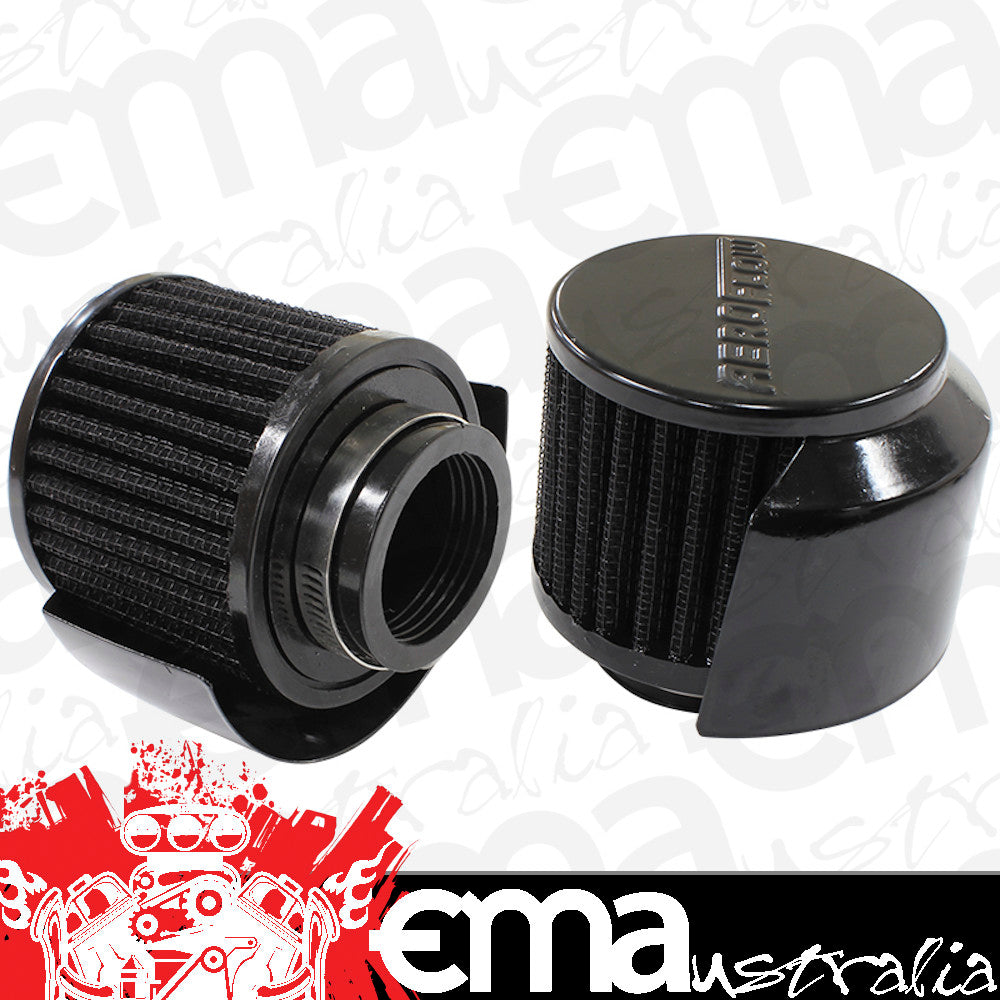 Aeroflow AF2271-1514 1-1/2" Breath Filter W/ Shield3" O.D 2-1/2" H Black Top