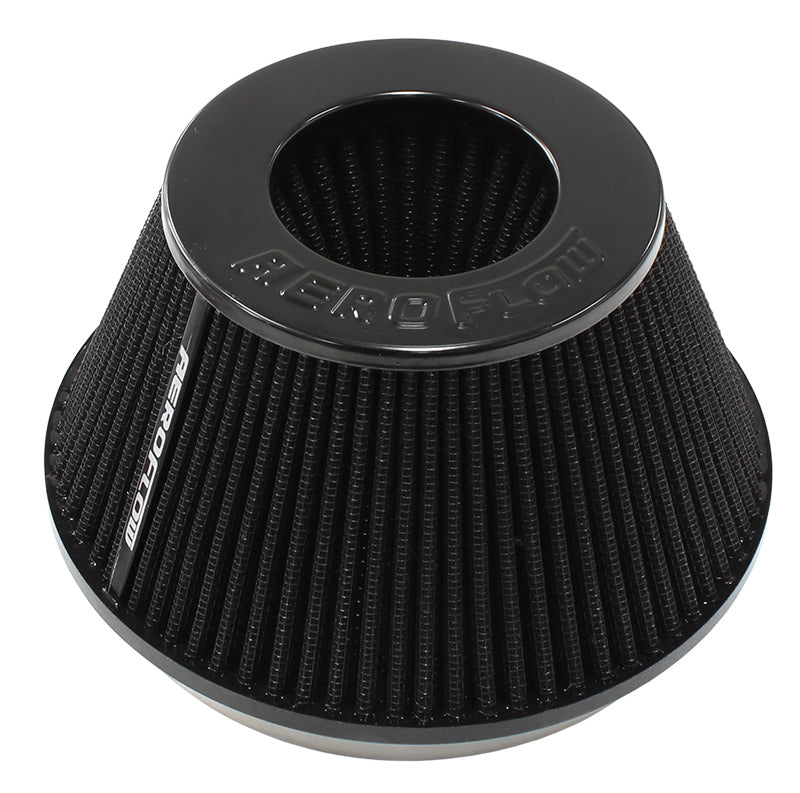 Aeroflow AF2711-1009 6" Clamp-On Tapered Filter 7.6 / 4.7" O.D 4" High Black