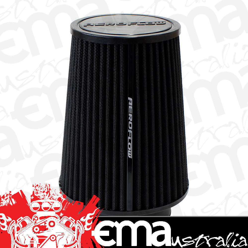 Aeroflow AF2711-1015 4" Clamp-On Round Filter 5.9 O.D 7.3 High Black Cotton