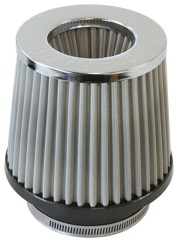 Aeroflow AF2815-3000 3" I.D Clamp On Pod Filter S/Selement Chrome Inverte 5" Lon