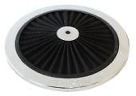 Aeroflow AF2851-0901 9" Chrome Full Flow Top Plate Black Cotton Hi Flow & Filtrat