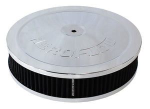 Aeroflow AF2851-1110 9" x 2" Air Cleaner Assembly 5-1/8" Neck Chrome Cotton