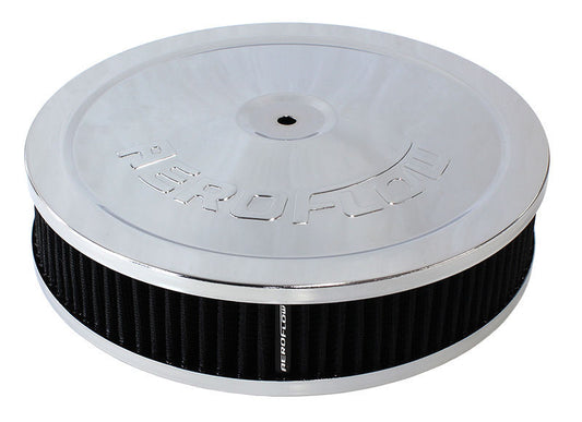 Aeroflow AF2851-1110 9" x 2" Air Cleaner Assembly 5-1/8" Neck Chrome Cotton
