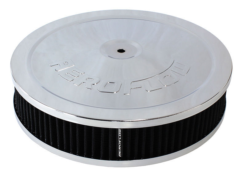 Aeroflow AF2851-1110 9" x 2" Air Cleaner Assembly 5-1/8" Neck Chrome Cotton