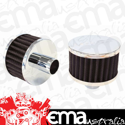 Aeroflow Performance Products AF2871-1170 1" Push In Breather Filter 3" O.D 2" H Chrome Top
