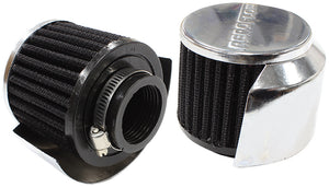 Aeroflow AF2871-1513 1-3/8" Breath Filter W/ Shield3" O.D 2-1/2" H Chrome Top