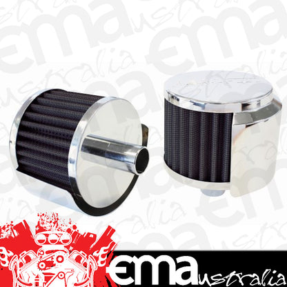 Aeroflow Performance Products AF2871-1516 1-1/4" Push In Breath W/Shield3" O.D 2-1/2" H Chrome Top