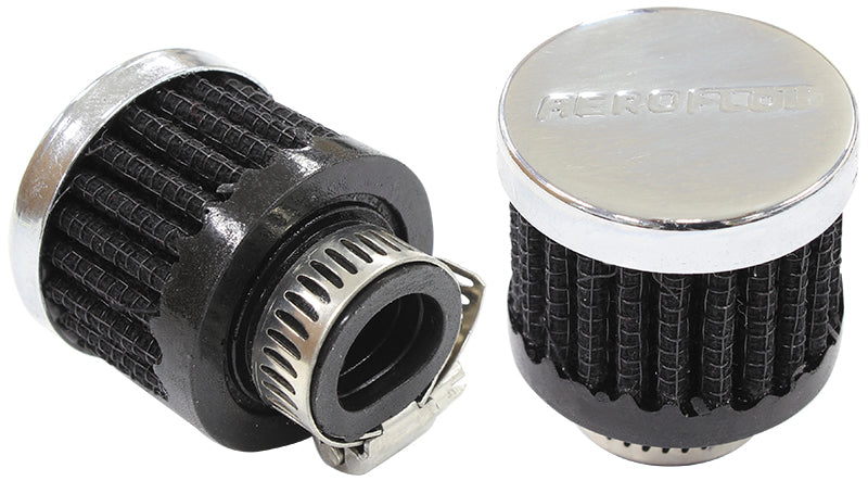 Aeroflow AF2871-2480 9/16" Universal Clamp On Filter 1-3/8" O.D 1-1/8" H Chrome Top